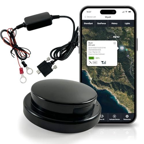 LandAirSea Overdrive Permanent GPS Tracker - Includes Waterproof Hardwire Kit and Permanent Mount. Perfect for Long-Term Tracking of Equipment, Vehic