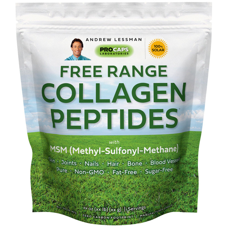 ANDREW LESSMAN Free Range Collagen Peptides Powder 240 Servings - Supports Smooth Soft Skin, Comfortable Joints. Pure. Super Soluble. Unflavored. No