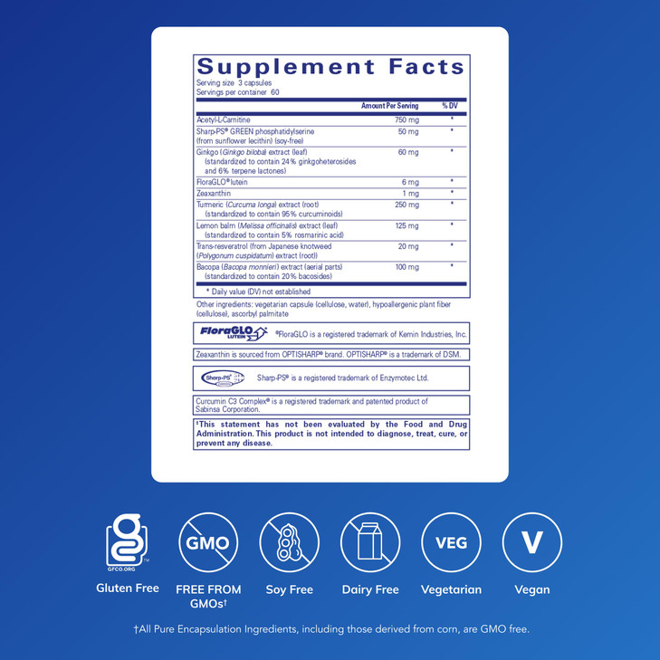 Pure Encapsulations Memory Pro | Comprehensive Memory Support Formula | 180 Capsules