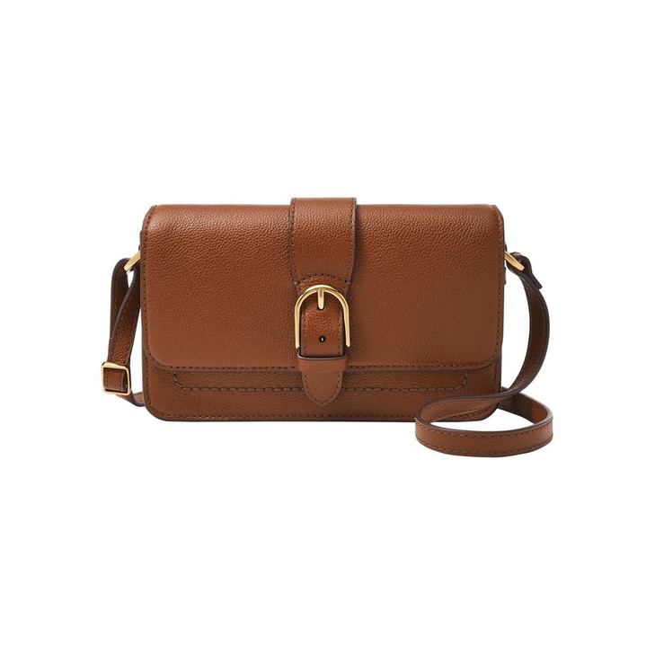 Fossil Women's Zoey Leather Small Crossbody Purse Handbag, Brown (Model: ZB1937200)