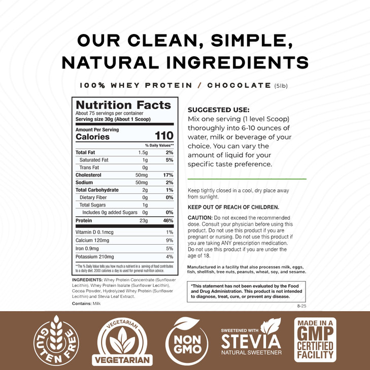 Muscle Feast 100% Grass Fed Whey Protein Powder, All Natural Hormone Free Paure Raised Whey Protein Powder for Women & Men- Whey Concentrate, Isolate