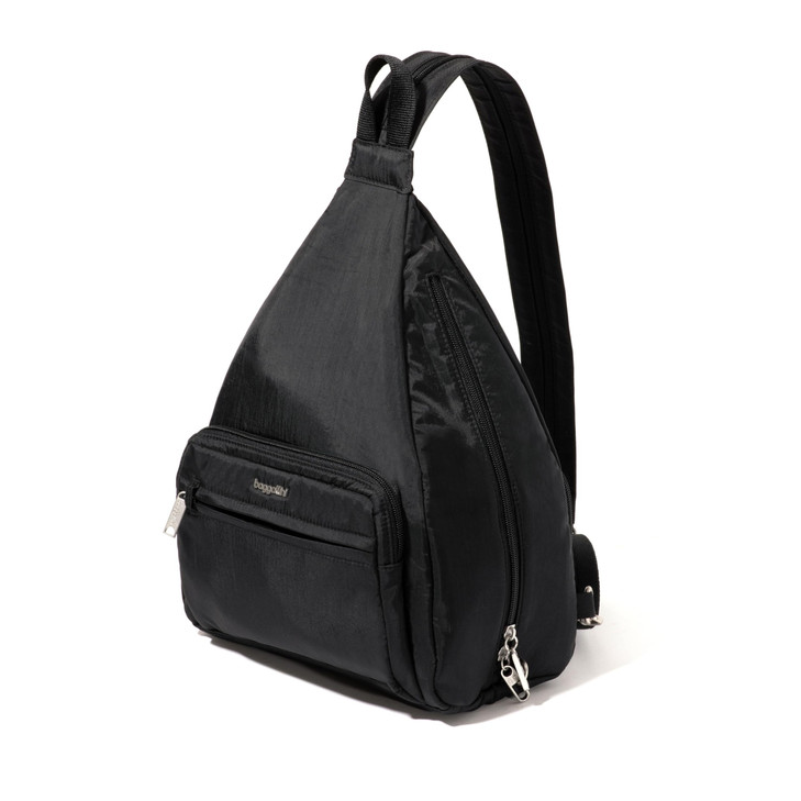 Baggallini Securtex Anti-Theft Vacation Convertible Sling, Black