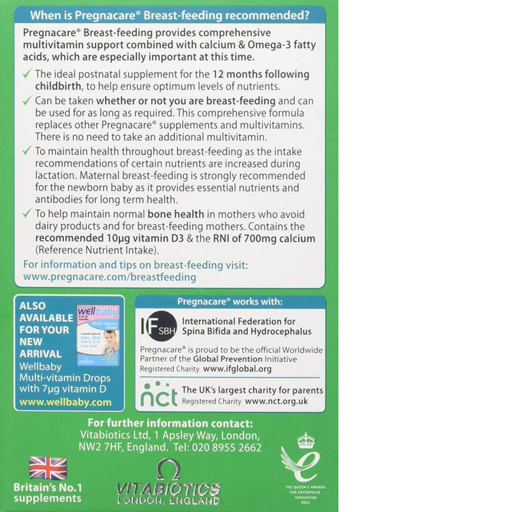 Vitabiotics - Pregnacare - Breast-Feeding - 84 Tablets (Case of 4)