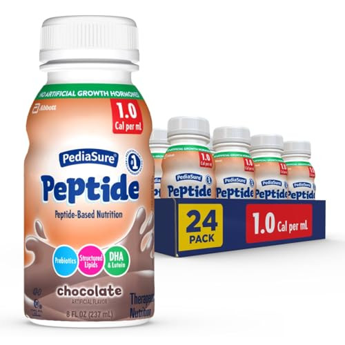 PediaSure Peptide 1.0 Cal,24 Count,Complete,Balanced Nutrition for Kids with GI Conditions,Peptide-Based Formula,with 7g Protein and Prebiotics,for O