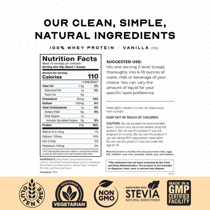 Muscle Feast 100% Grass Fed Whey Protein Powder, All Natural, Hormone Free Paure Raised Whey Protein Powder for Women & Men - Whey Concentrate, Isola