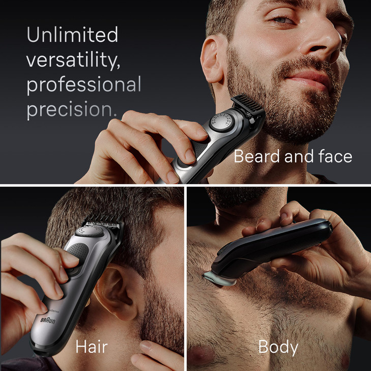 Braun All-in-One Men's Shaving Kit Series 7 7440, 12-in-1 Beard, Face, Nose, Ear Trimmer, Hair Clippers, Body Groomer and Manscaping + Travel Case +