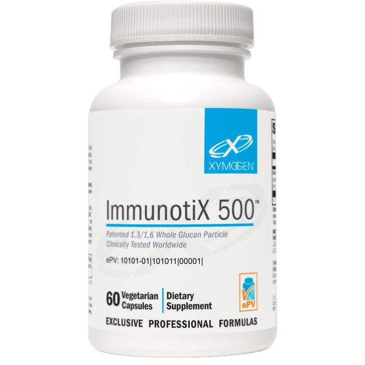XYMOGEN ImmunotiX 500 - Supports Healthy Immune Function - Patented 1,3/1,6 Whole Glucan Particle Clinically Tested Worldwide - Beta-Glucan Derived f