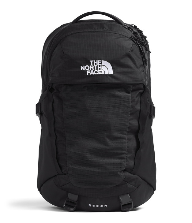 The North Face Recon Everyday Laptop Backpack - Daypack, Water Repellent, 16" Laptop Sleeve, 2 Water Bottle Pockets, TNF Black/TNF Black-NPF, One Siz