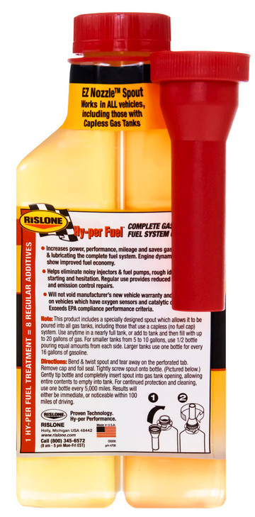 Rislone 4700 Hy-per Fuel Complete Fuel System Cleaner, 16.9 oz.