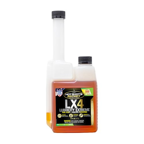 Hot Shots Secret LX4 Lubricity Extreme 16 oz Squeeze  Treats 160 Gallons  Fuel Additive for Gasoline and Diesel Engines, Lubricates and Protects F