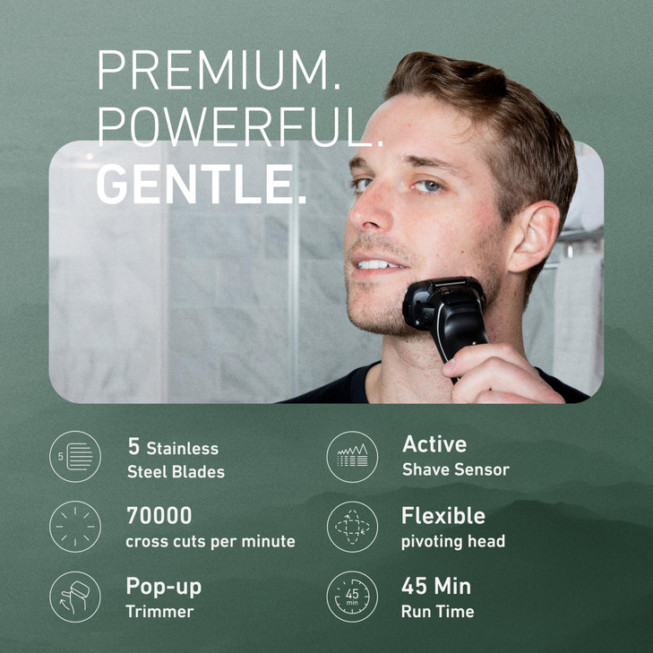 Panasonic ARC5 Electric Razor for Men with Pop-Up Trimmer, Wet/Dry 5-Blade Electric Shaver with Intelligent Shave Sensor and Multi-Flex Pivoting Head