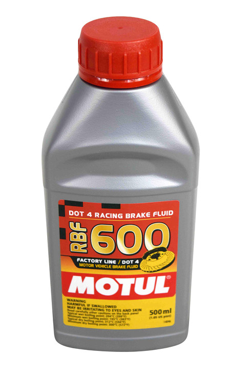 Motul RBF 600 Factory Line DOT-4 Racing Brake Fluid, High-Performance, 100% Synthetic, 500ml Bottles, 2 Pack (100949)
