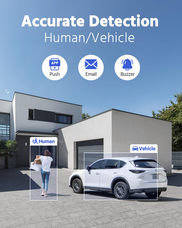 ANNKE 8CH Wired Outdoor Security Camera System with AI Human/Vehicle Detection, 5MP Lite H.265+ CCTV DVR Recorder and 4 x 1080P Surveillance Cameras,