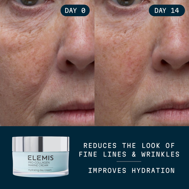 ELEMIS Pro-Collagen Marine Cream - Lightweight Anti-Wrinkle Daily Facial Moisturizer - Hydrating Gel-Cream for Fine Lines and Wrinkles - 50ml