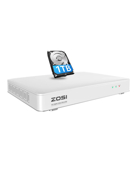 ZOSI H.265+ 3K Lite 8 Channel Security DVR Recorder with 1TB HDD,8CH Hybrid 4-in-1 CCTV DVR for 960H 720P 1080P Home Surveillance Camera System,Perso