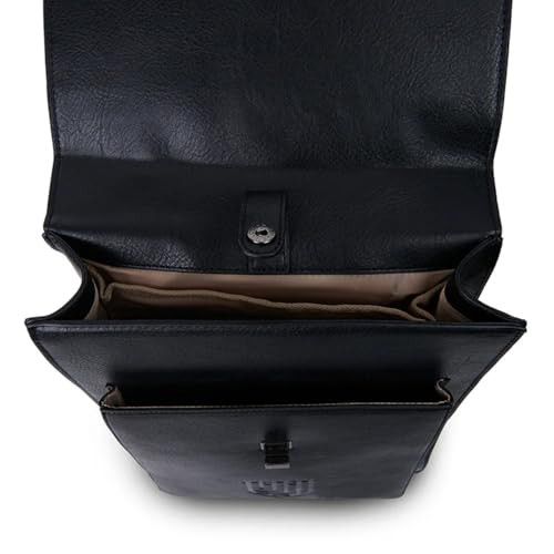 Islander Carloway Backpack for Men & Women, With Laptop Sleeve, Harris Tweed Vegan Leather (Black Herringbone)