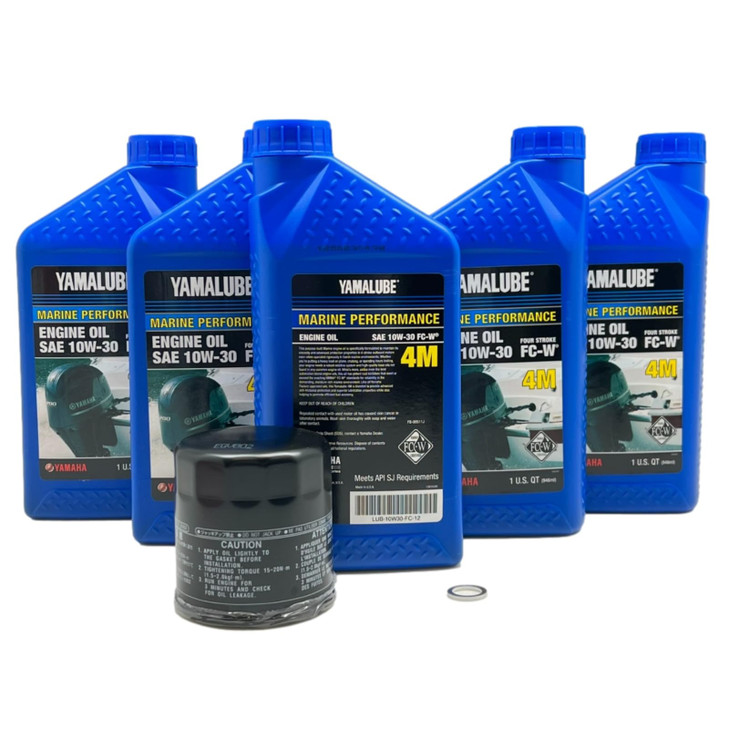 Yamaha Yamalube Watercraft 10W-30 Oil Change Kit, #LUB-MRNMR-KT-10