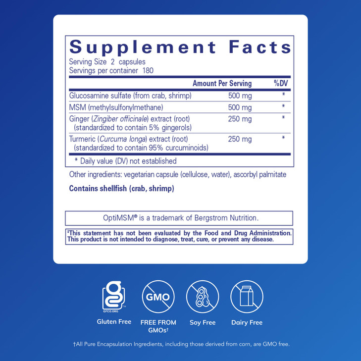 Pure Encapsulations Glucosamine MSM | Supplement for Joint Support, Mobility, Comfort, Cartilage Health, and Connective Tissue* | 360 Capsules