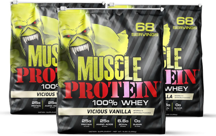 COLOSSAL LABS Muscle Whey Protein Flavored Protein Powder, 25,000mg Amino Acids/Serving, Cold Filtered(Packaging May Vary) (12 Pound (Bucket), Vanill