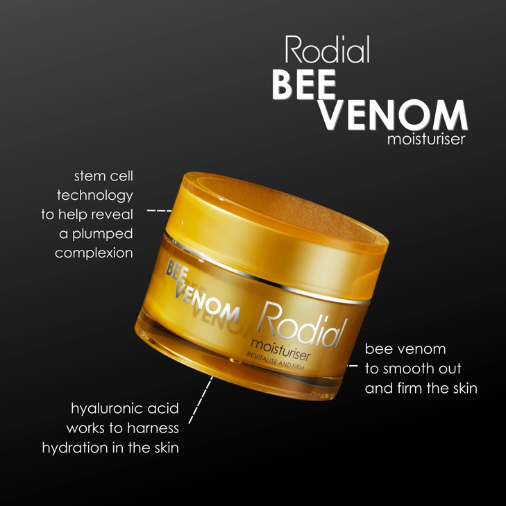 Rodial Bee Venom Facial Moisturiser 1.7 fl oz - Advanced Firming & Plumping Face Cream with Juvinity for Elasticity, Radiance & Long-Lasting Hydratio