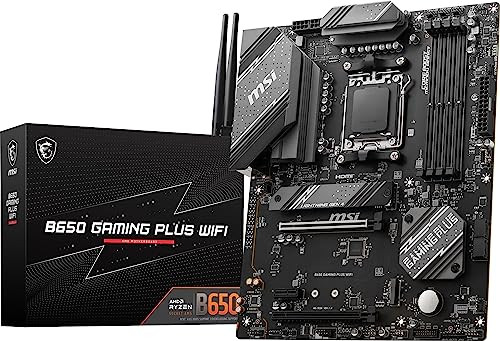 MSI B650 Gaming Plus WiFi Gaming Motherboard (AMD Ryzen 9000/8000/7000 Series Processors, AM5, DDR5, PCIe 4.0, M.2, SATA 6Gb/s, USB 3.2 Gen 2, HDMI/D