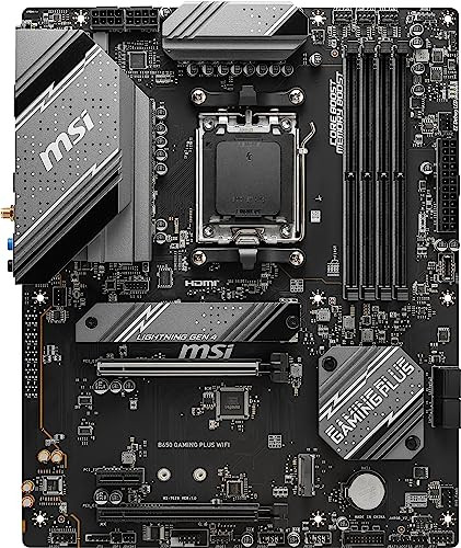 MSI B650 Gaming Plus WiFi Gaming Motherboard (AMD Ryzen 9000/8000/7000 Series Processors, AM5, DDR5, PCIe 4.0, M.2, SATA 6Gb/s, USB 3.2 Gen 2, HDMI/D