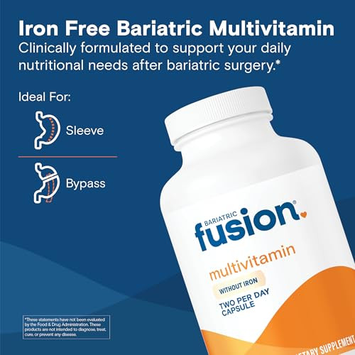 Bariatric Fusion Bariatric Multivitamin Without Iron | Post Bariatric Surgery Patients | Iron Free Bariatric Vitamin for Gastric Bypass and Sleeve Ga