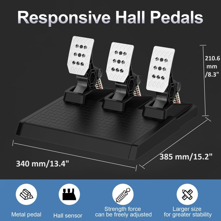 DOYO Racing Wheel with 1080° Rotation, Hall Effect Pedals, 6-Speed Shifter & Dual Vibration for Xbox Series X|S, Xbox One, PS4, PC, Nintendo Switch,