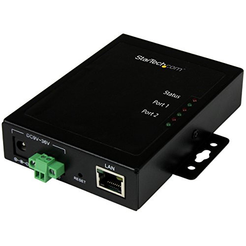 StarTech.com 2 Port Serial-to-IP Ethernet Device Server - RS232 - Metal and Mountable - Serial Device Server - RS232 Serial-Over-IP, TAA (NETRS2322P)