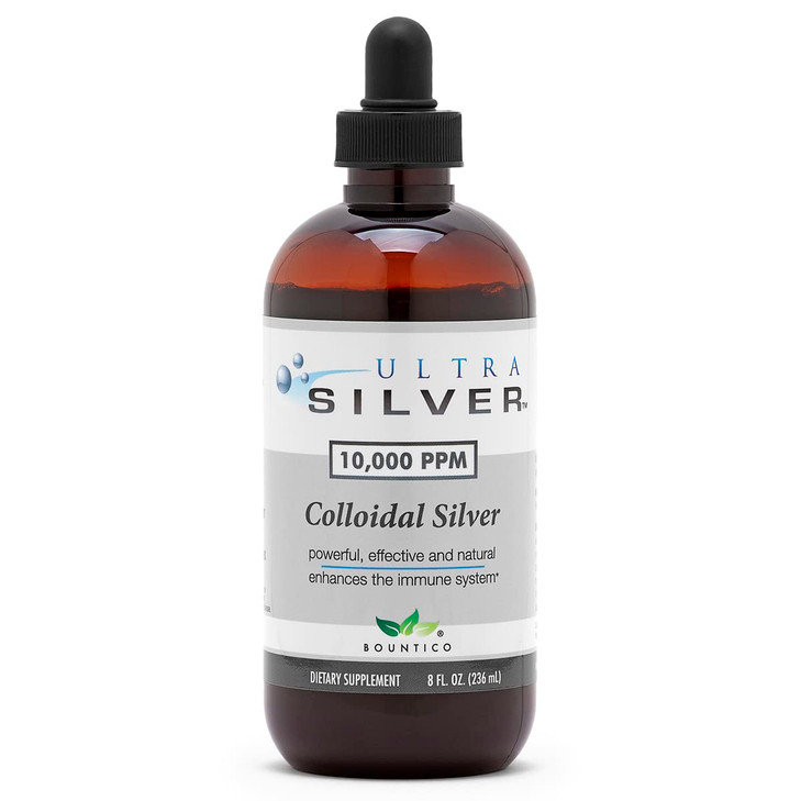 Ultra Silver® Colloidal Silver | 10,000 PPM, 8 Oz (236mL) | Ships as (2) 4 Ounce Glass Bottles | Mineral Supplement | True Colloidal Silver - with Dr