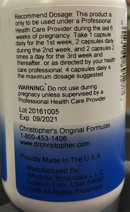 Christopher's Original Formulas Birth-Prep Capsules 100 ct - Herbal Blend for Expectant Mothers - Supports Natural Preparation for Childbirthn