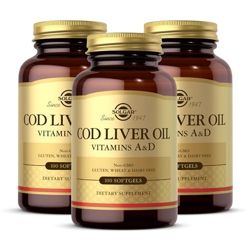 Solgar Cod Liver Oil - 100 Softgels, Pack of 3 - Provides Vitamins A & D - Non-GMO, Gluten Free - 300 Total Servings
