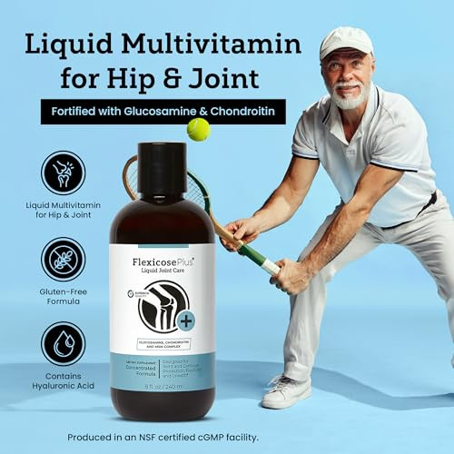Flexicose Plus - Liquid Joint Care - 8 fl oz - Advanced Joint Support Supplement with Glucosamine, Chondroitin & MSM Complex Joint Care for Men and W