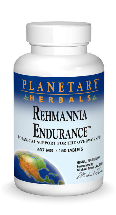 Planetary Herbals Rehmannia Endurance, Botanical Support for The Overworked*, 637mg - 150 Tablets