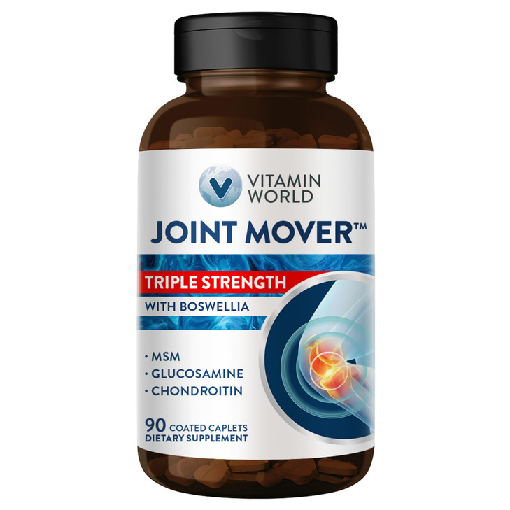 Vitamin World Triple Strength Joint Mover, Glucosamine Chondroitin with MSM Joint Support Supplement, Collagen & Boswellia Serrata Extract, Support J