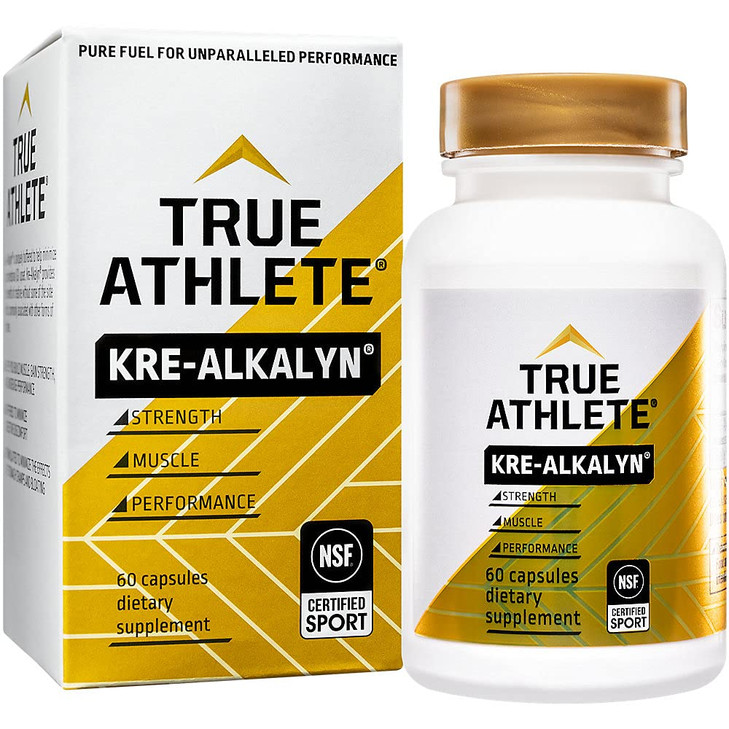 True Athlete Kre Alkalyn 1,500mg - Helps Build Muscle, Gain Strength & Increase Performance, Buffered Creatine - NSF Certified for Sport (60 Capsules