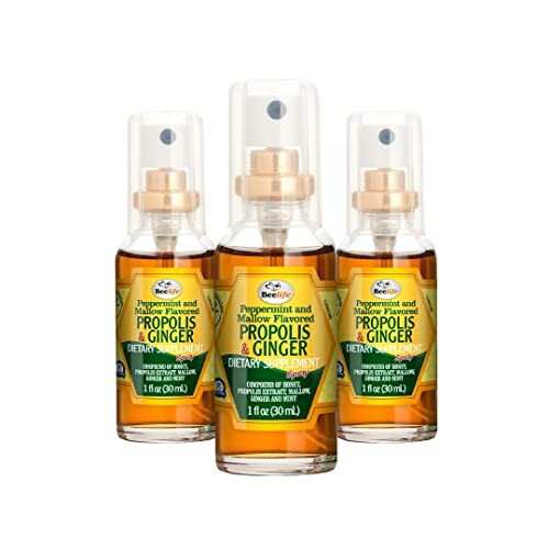 Beelife Propolis Throat Spray Soothing Honey & Ginger Propolis Spray- Natural Immune Support & Bee Propolis Extract-Antioxidants, Rich in Flavonoids