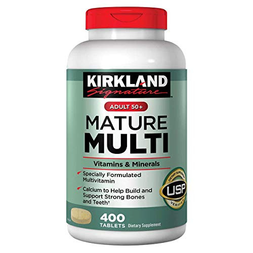 Kirkland Signature Adult 50+ Mature Multi Vitamins & Minerals, 400 Tablets (Pack of 3)