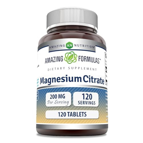Amazing Formulas Magnesium Citrate | 200 Mg Tablets | Mineral Supplement | Non-GMO | Gluten Free | Made in USA (1 Pack, 240 Count)