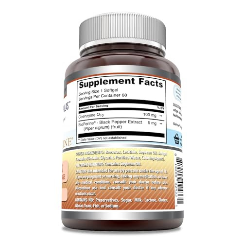 Amazing Formulas CoQ10 with Bioperine Supplement | 400 Mg Per Serving | 60 Softgels | Non-GMO | Gluten Free | Made in USA