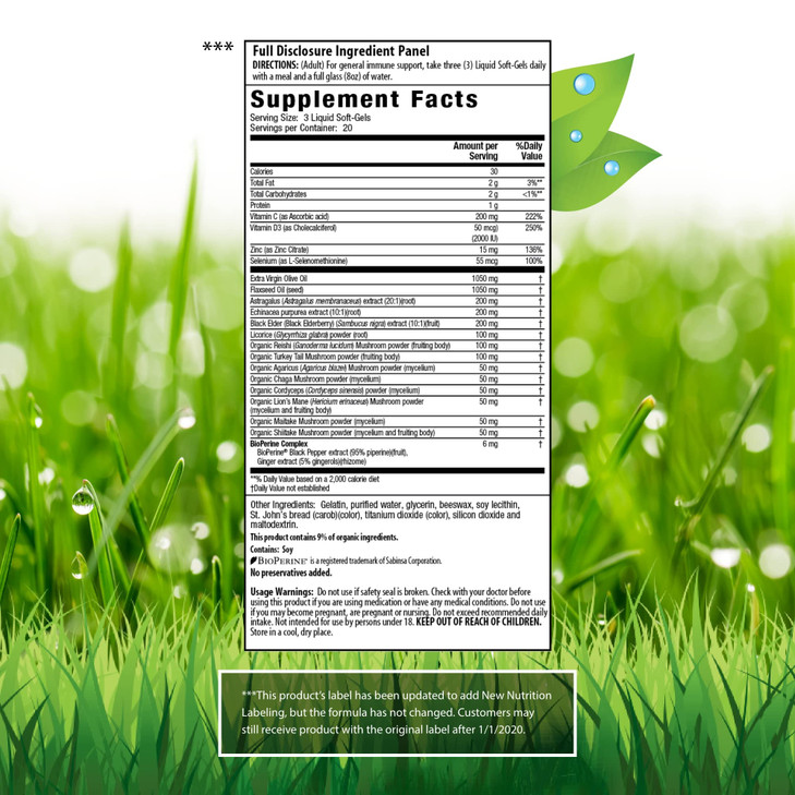 Irwin Naturals Pure Defense Mushroom-8 Immune Support 60 Sgels