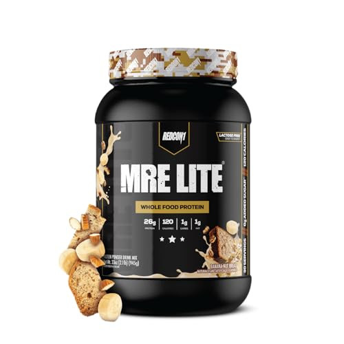 REDCON1 MRE Lite Whole Food Protein Powder, Peanut Butter Cookie - Low Carb & Whey Free Meal Replacement with Animal Protein Blends - Easy to Digest