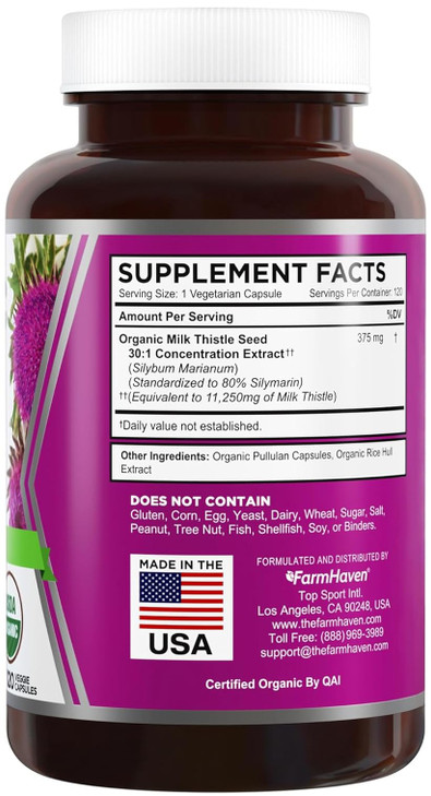 FarmHaven Pure Milk Thistle, Thistle Milk Supplements, Thistle Milk Seeds, Milk Thistle Supplements Capsules, Milk Thistle Powder Form, Milk Thistle