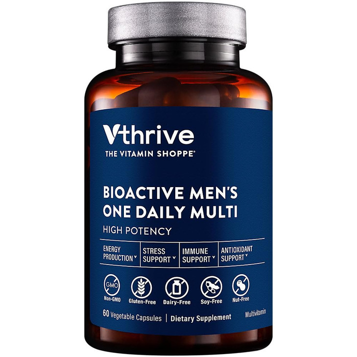Vthrive Once-Daily Bioactive Multivitamin for Men 50+ Comprehensive Formula Designed to Support Energy Production, Promote Stress Management, and Enh