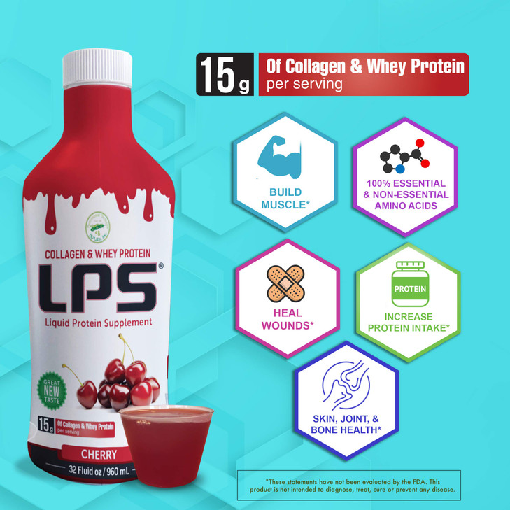 Nutritional Designs LPS Liquid Collagen & Whey Protein Supplement - Non-GMO Drink, Sugar-Free - Promotes Healthy Skin & Hair for Men & Women, Peach M