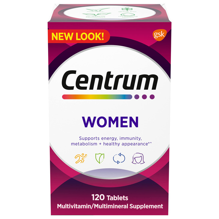 Centrum Multivitamin for Women, Multivitamin/Multimineral Supplement with Iron, Vitamin D3, B Vitamins and Antioxidant Vitamins C and E, Gluten Free,
