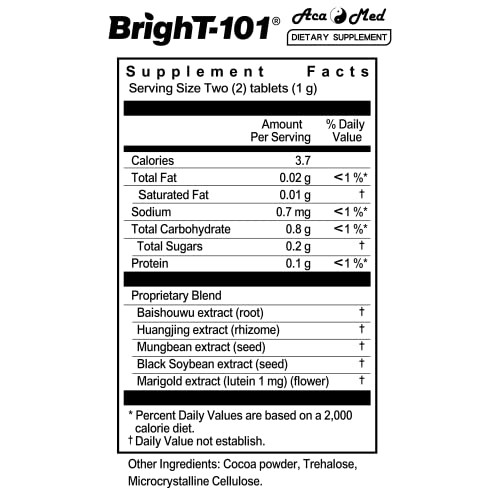 AcaMed, BrighT-101, Dietary Supplement for Eye Health, Reduces Eye Fatigue and Strain, Supports Dry Eye Like Syndrome, Support Night Vision, 30 Table
