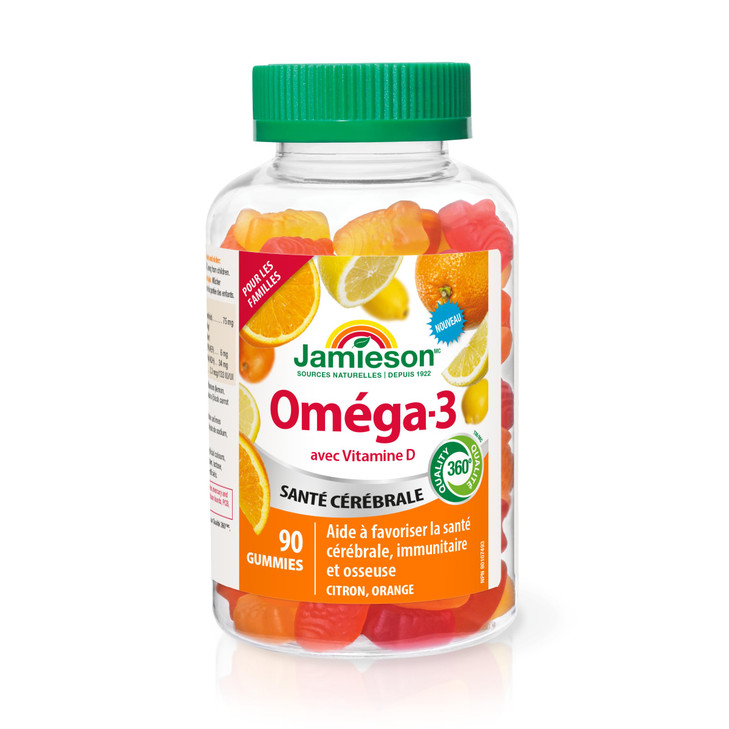 Jamieson Omega-3 Gummies, Family Friendly, Assorted Fruit Flavours, 90 Count