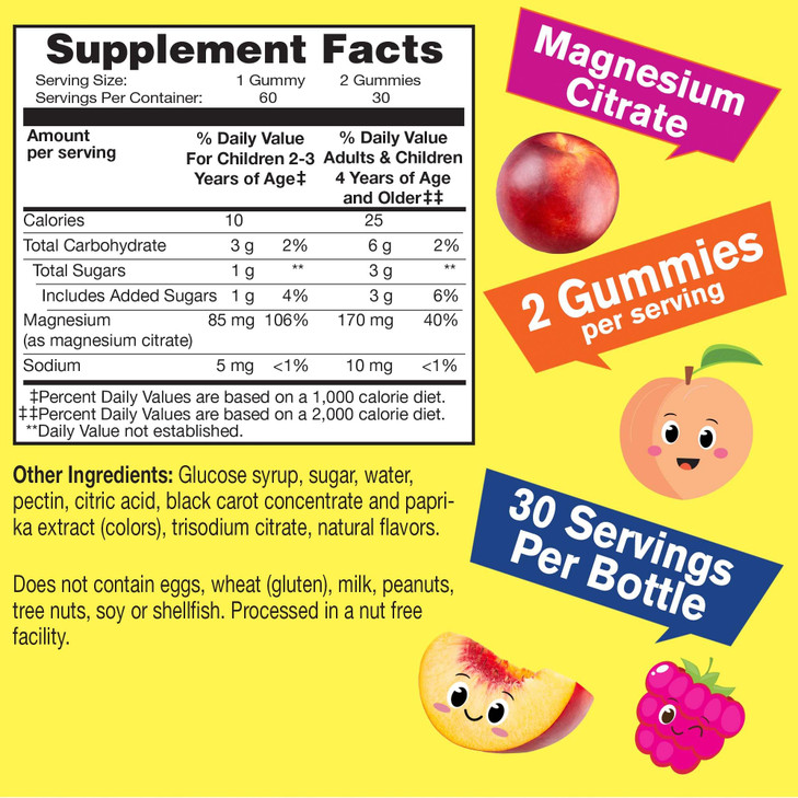 WellYeah Magnesium Citrate Gummies 250mg - Highly Absorbable Stress Relief, and Sleep Support Chewable Supplement, Gluten-Free, Non-GMO - Natural Sou