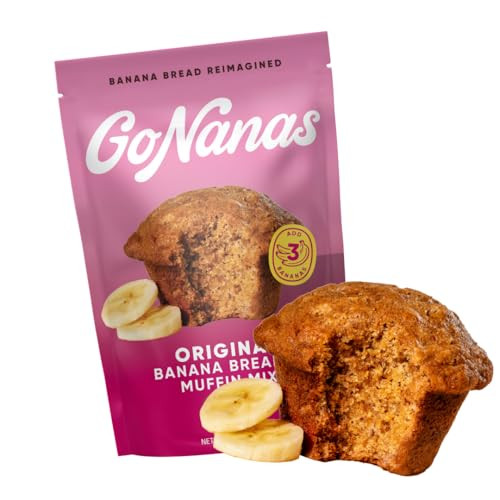 GoNanas Original Oat Flour Banana Bread Mix, Suitable for Plant Based Vegan Diets, Gluten Free Dairy Free Snacks, Healthy Snacks For Adults, Muffin M